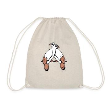 2 Doves Birds Two Friends Sat Cable Pair - Drawstring Bag - nature - Front