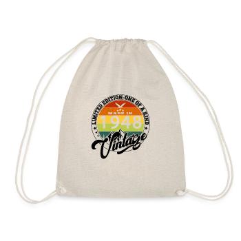 1948 Birthday Born in 1948 vintage Retro. Editio - Drawstring Bag - nature - Front