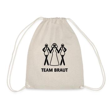 Team Braut (Junggesellinnenabschied / JGA) - Turnbeutel - Natur - Vorne