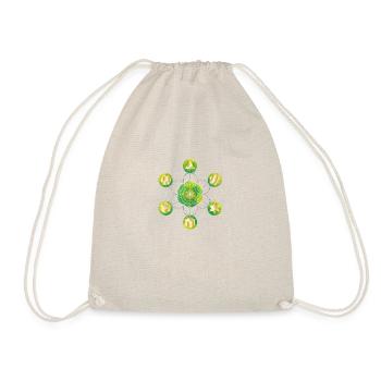 Green and yellow metatronic cube - Drawstring Bag - nature - Front