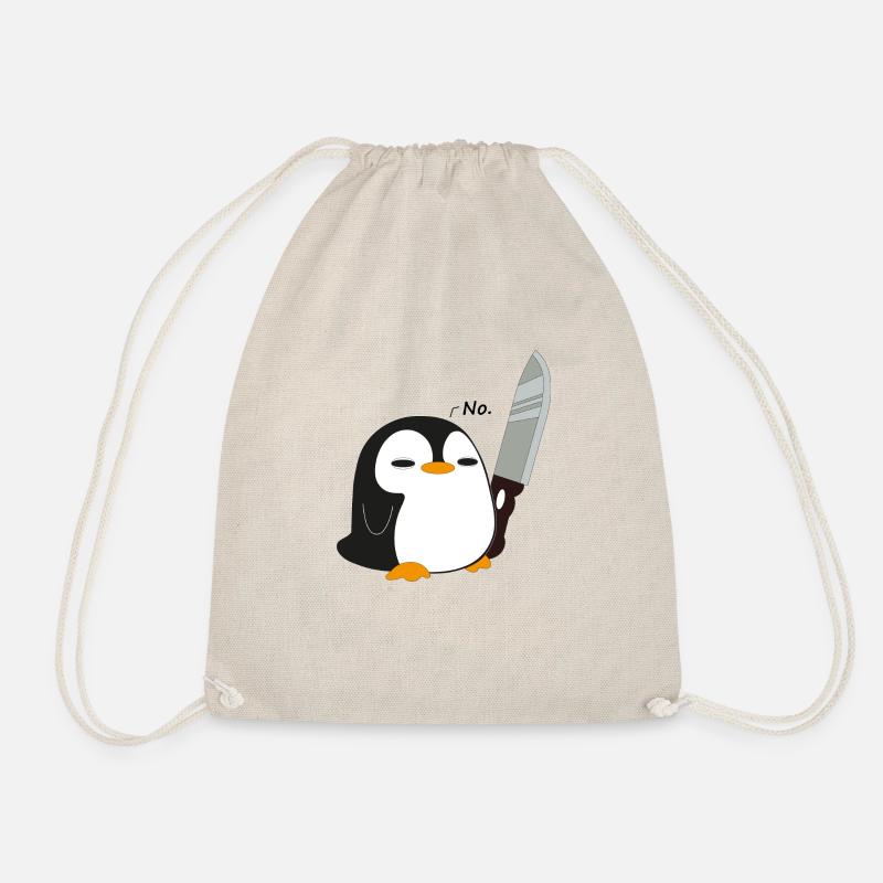 Penguin says No - Drawstring Bag - nature