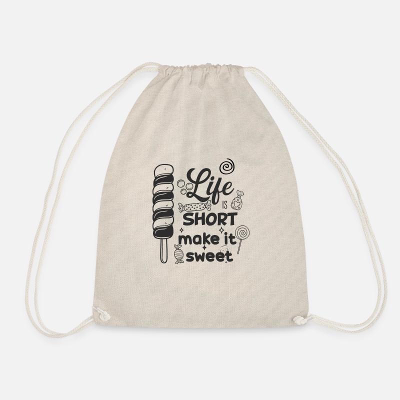 Life is Short - Drawstring Bag - nature