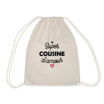 super cousine d amour / cadeau humour cousine - Sac de sport léger - nature - Devant