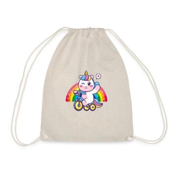 Baby Unicorn Rainbow cute cute - Drawstring Bag - nature - Front