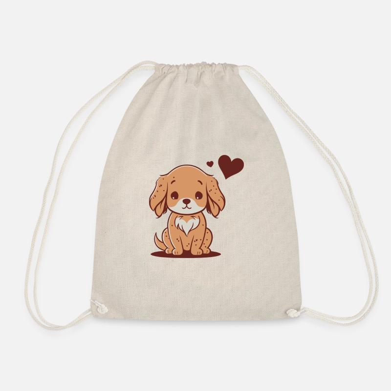 cute dog - Drawstring Bag - nature