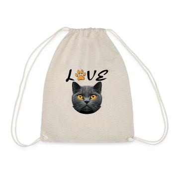 CAT HUMOR DRÖLES GIFT KITTEN LOVE CATS CATCHA - Drawstring Bag - nature - Front