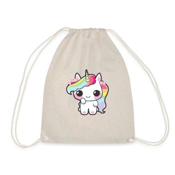 Baby Unicorn with Rainbow Mane - Drawstring Bag - nature - Front