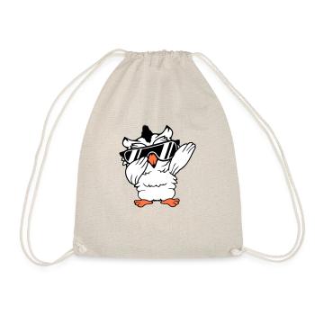 Owl Dabbing Dab Dance Pose Gesture Sunglasses Cute - Drawstring Bag - nature - Front