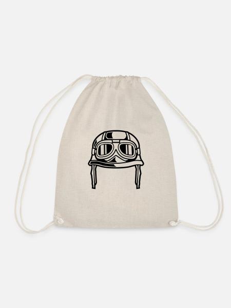 Motorrad Helm - Turnbeutel - Natur