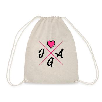 jga design herz - Turnbeutel - Natur - Vorne