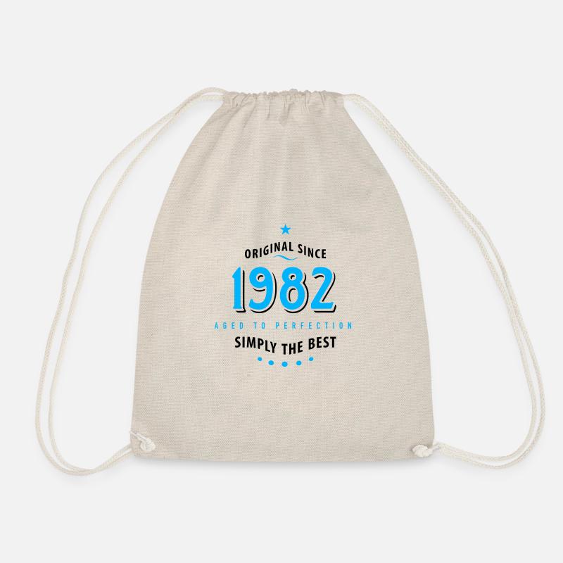 Original seit 1982 Geburtstag simply the best Star - Turnbeutel - Natur