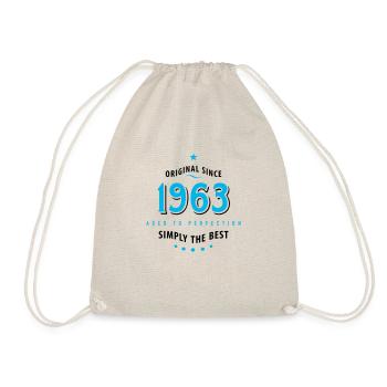 Original since 1963 birthday simply the best Star - Drawstring Bag - nature - Front