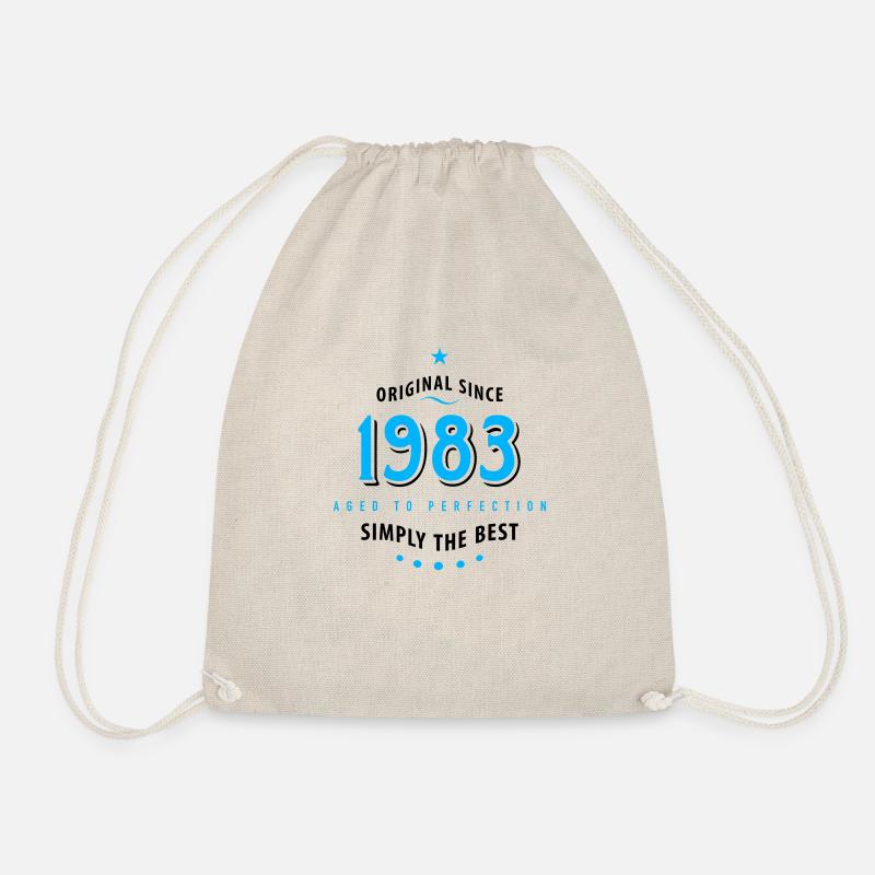 Original seit 1983 Geburtstag simply the best Star - Turnbeutel - Natur