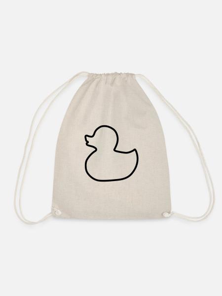 Badeente Kontur Quietscheente Icon Umriss Grafik - Turnbeutel - Natur