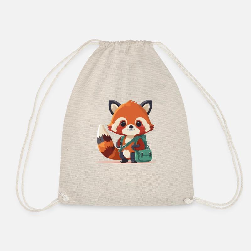 little red panda - Drawstring Bag - nature