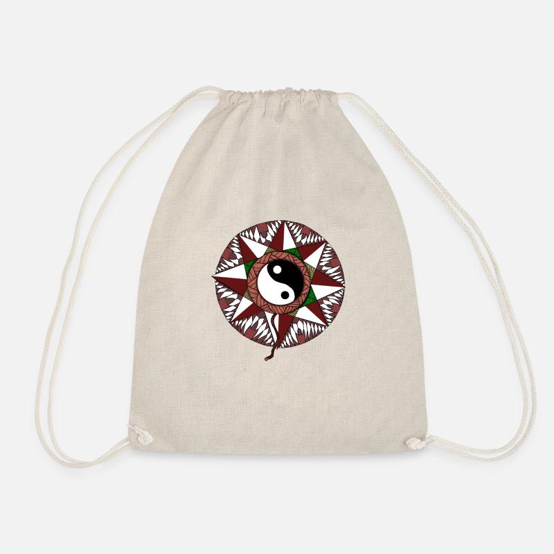 Taoist Mandala Red - Drawstring Bag - nature