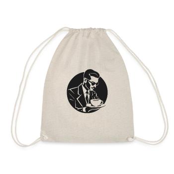 Silhouette masculine d’amateur de café vintage - Sac de sport léger - nature - Devant