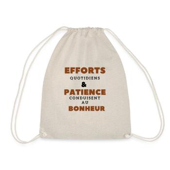 effort + patience = bonheur - Sac de sport léger - nature - Devant