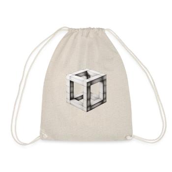 Wooden cubes - Drawstring Bag - nature - Front