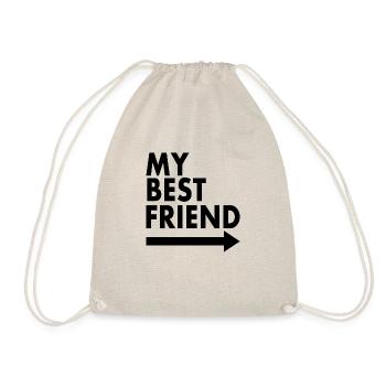 My Best Friend Spruch Geschenk Freundschaft - Turnbeutel - Natur - Vorne