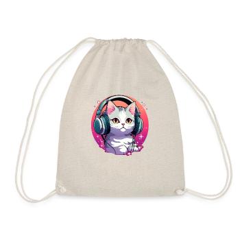 Cute Gamer Cat - Turnbeutel - Natur - Vorne