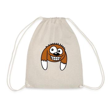 Dog looks funny grin happy smile fun - Drawstring Bag - nature - Front