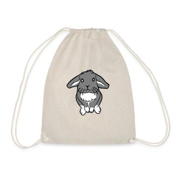 Bunny rabbit bunny rodent sits cute high - Drawstring Bag - nature - Front