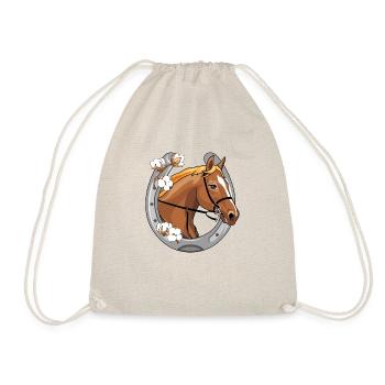 Tête de cheval avec une crinière rouge dans un cadre - Sac de sport léger - nature - Devant