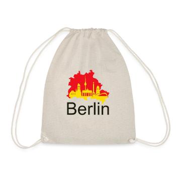 Berlin Skyline Geometric – Rot und Weiß - Turnbeutel - Natur - Vorne