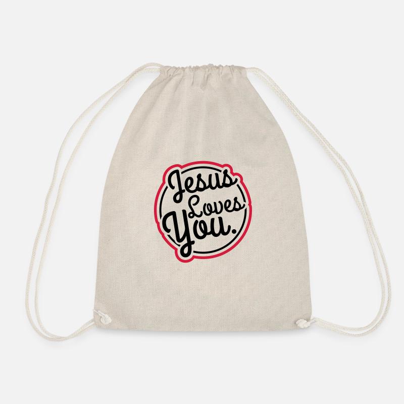 jesus_loves_you_gu2 - Turnbeutel - Natur