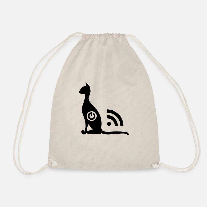 Cat Wi-Fi ON OFF - Drawstring Bag - nature