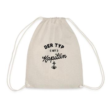 Kapitän Bootsführerschein Segelschein Geschenk - Turnbeutel - Natur - Vorne