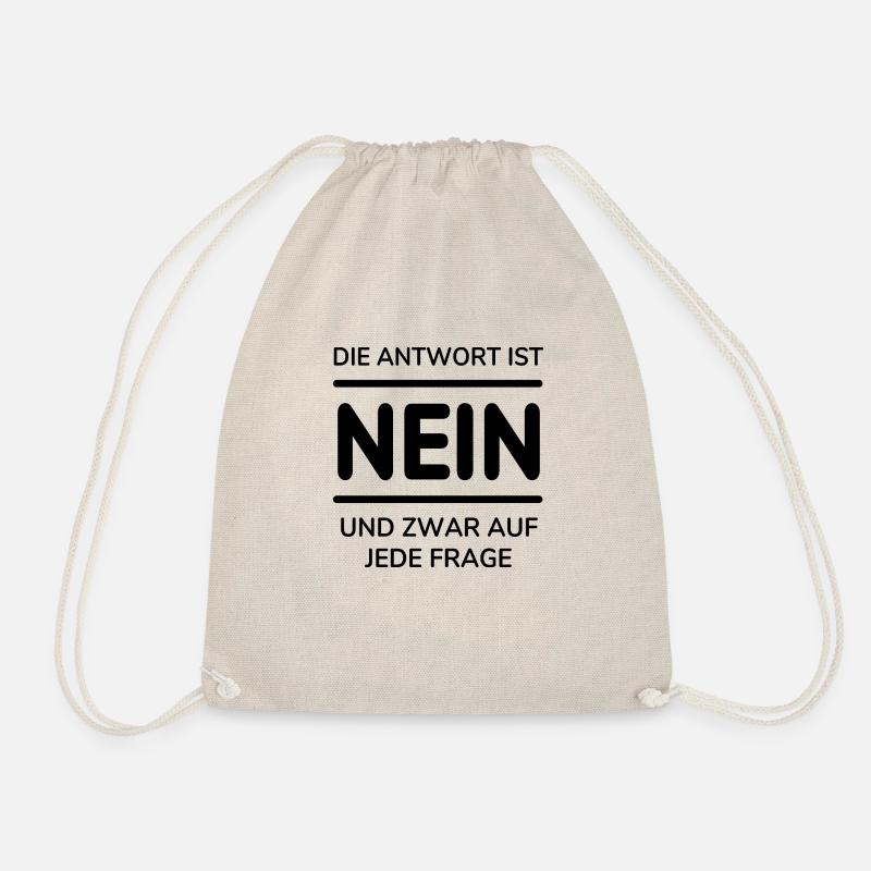 DIE ANTWORT IST NEIN - witziger Spruch & Sprüche - Turnbeutel - Natur
