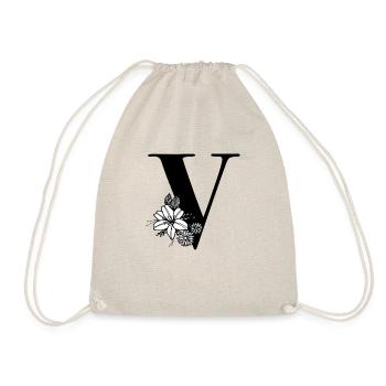 Buchstabe V - Turnbeutel - Natur - Vorne