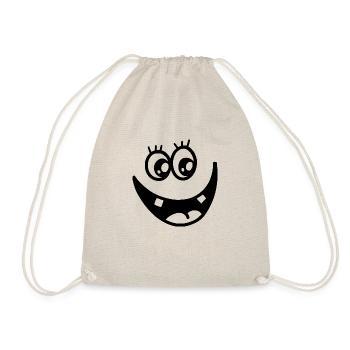 Silly Happy Face Doodle - Drawstring Bag - nature - Front