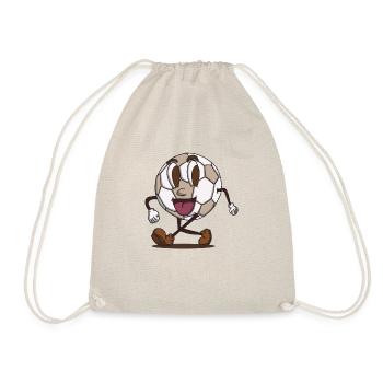 funky ballon de football football dessin animé visage marchant - Sac de sport léger - nature - Devant