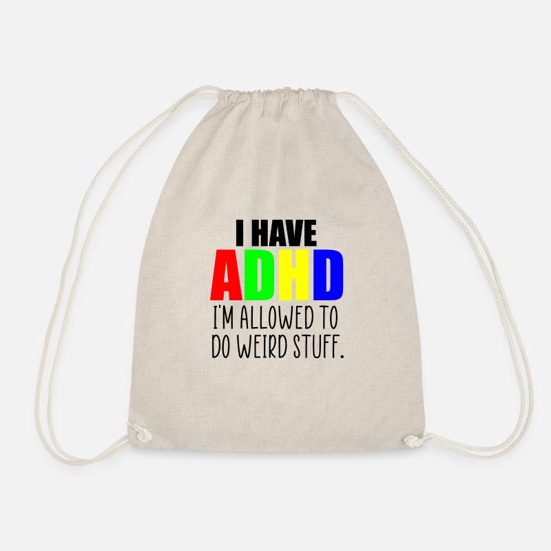 adhd quote - Drawstring Bag - nature