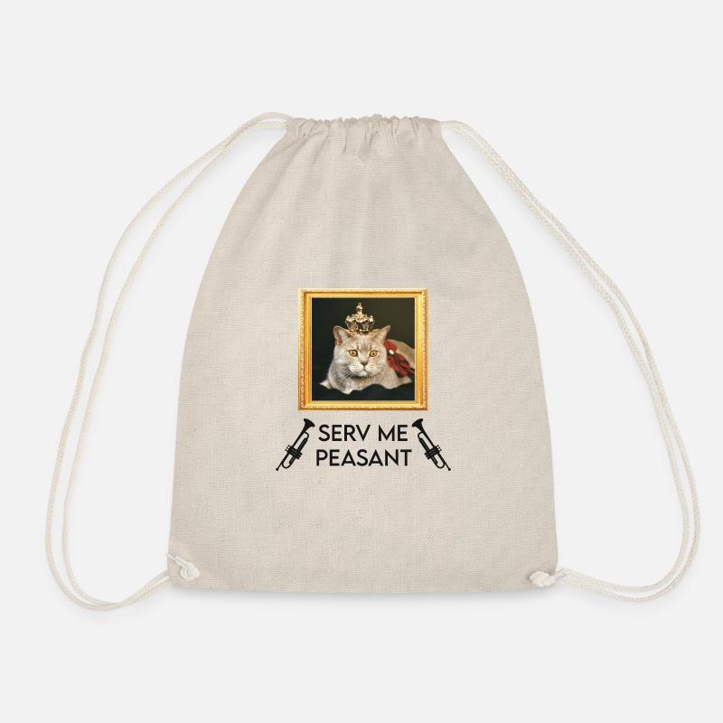 Cat - Serv Me Peasant - Drawstring Bag - nature