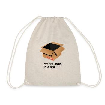 My feelings in a box Spruch Geschenk - Turnbeutel - Natur - Vorne