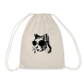 Squirrel Sunglasses Animal Cute Funny Cool 05 - Drawstring Bag - nature - Front