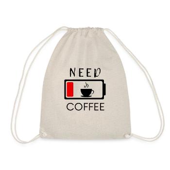 NEED COFFEE BLACK DESIGN - Drawstring Bag - nature - Front
