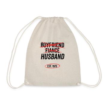 Boyfriend Fiancé Husband Est 1979 - Drawstring Bag - nature - Front