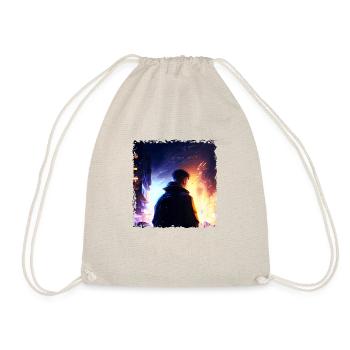 Punk Man in the Battle of the Future in Sci-Fi War - Drawstring Bag - nature - Front