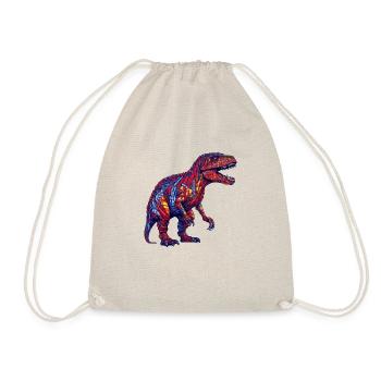 Dino Monster in bunten Farben und retro Optik - Turnbeutel - Natur - Vorne