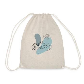 "Crab", Boho Line Art Design, Series "Ocean" - Drawstring Bag - nature - Front