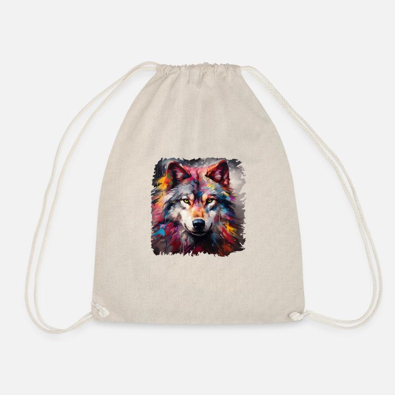 Geschenk Wikinger Wolf Krafttier Schamane Odin - Turnbeutel - Natur