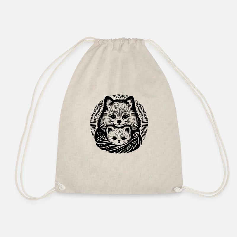 Pom et chiot - Sac de sport léger - nature