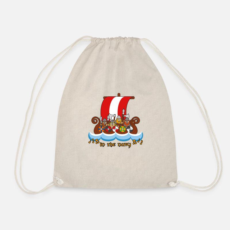In the Navy - Viking Style - Drawstring Bag - nature