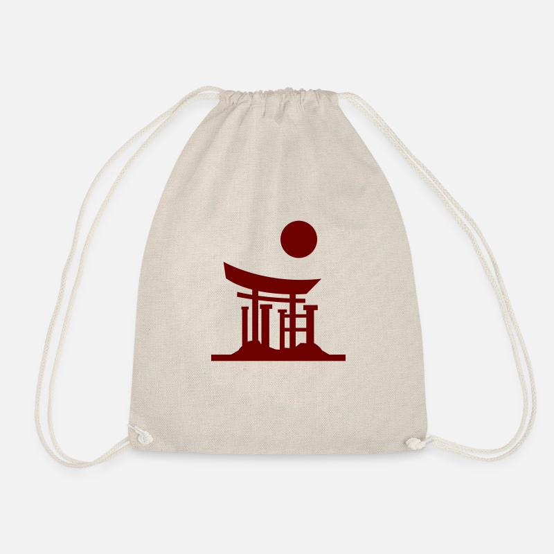 japan gate silhouette - Turnbeutel - Natur