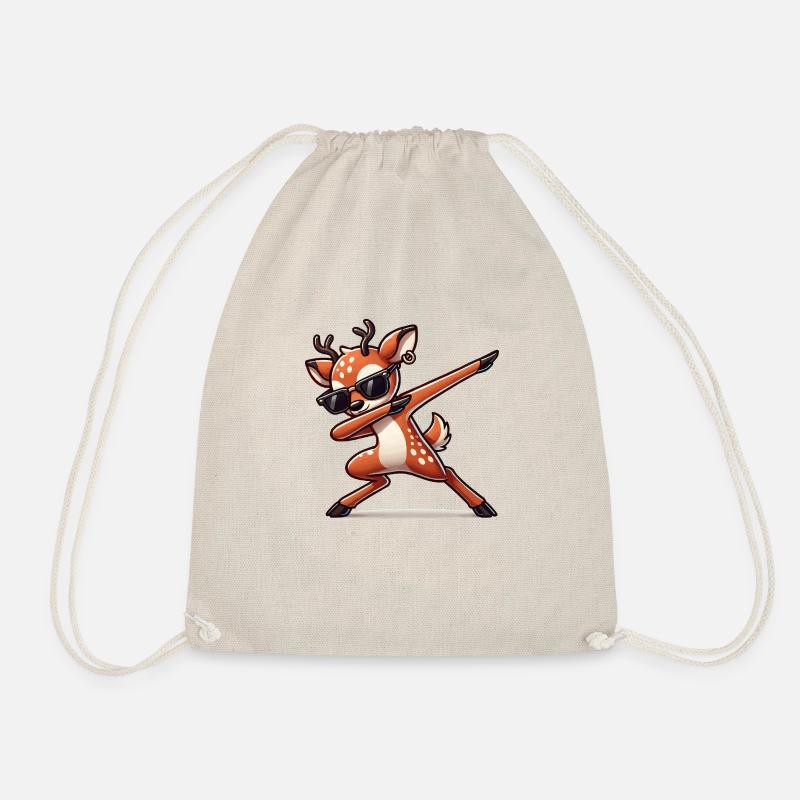 reh comic dabbing - Turnbeutel - Natur